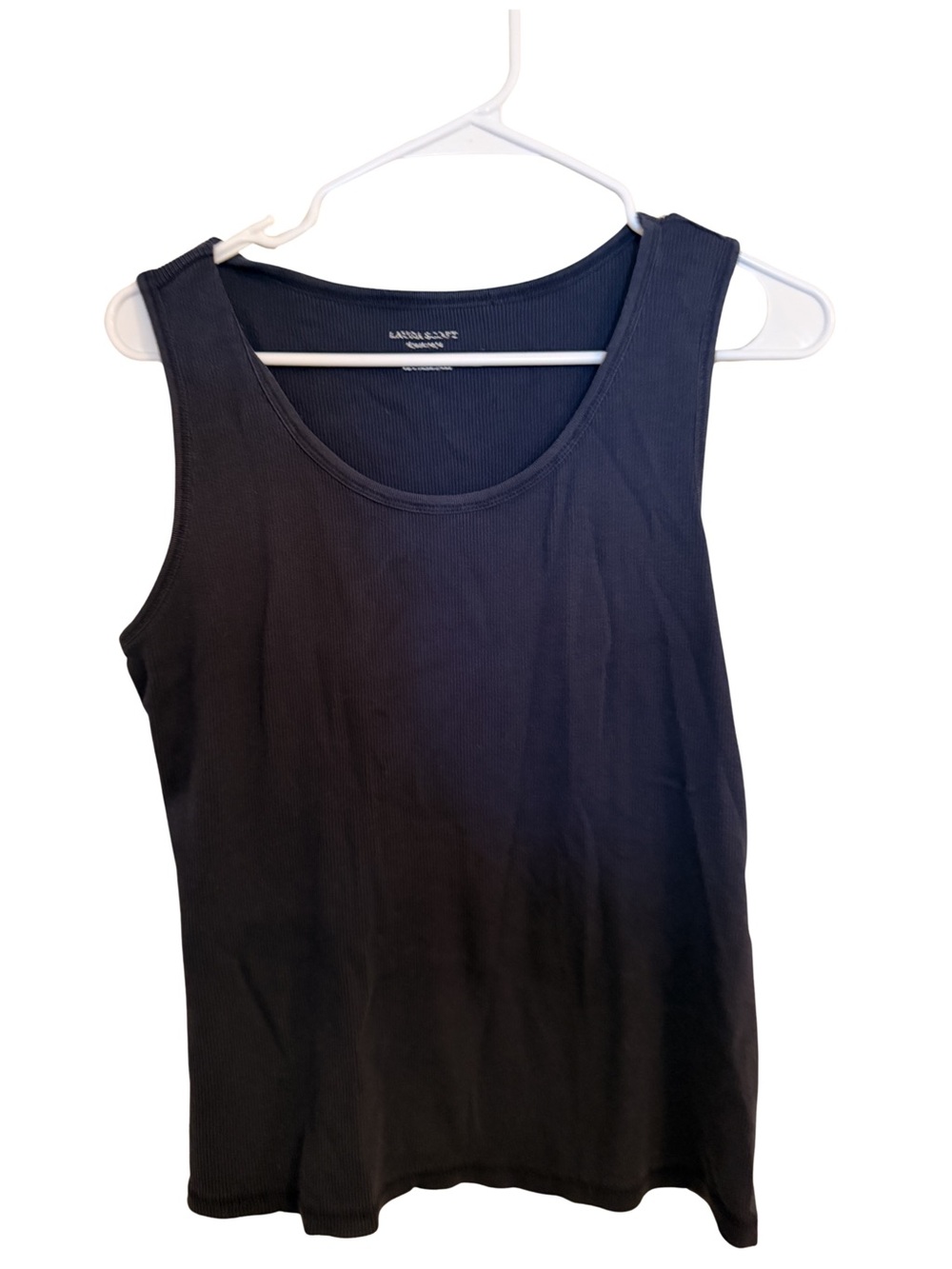 Laura Scott Navy Ribbed Tank (Size L)